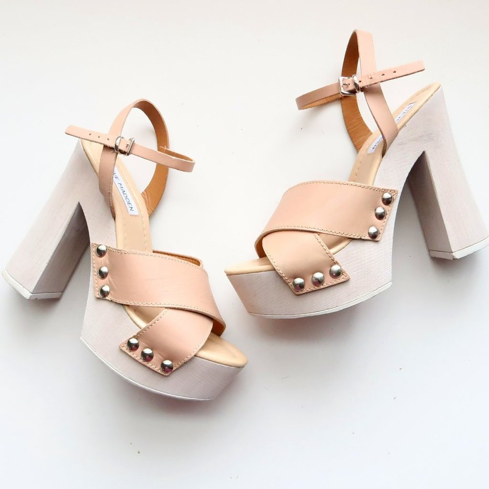 Steve Madden Nude Pink Platform Ankle Strap Sandals
